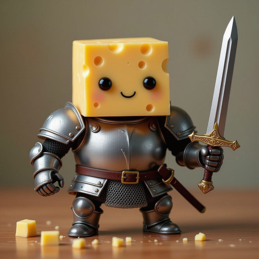 The Cheese Knight: A Cheesy Warrior with Sword