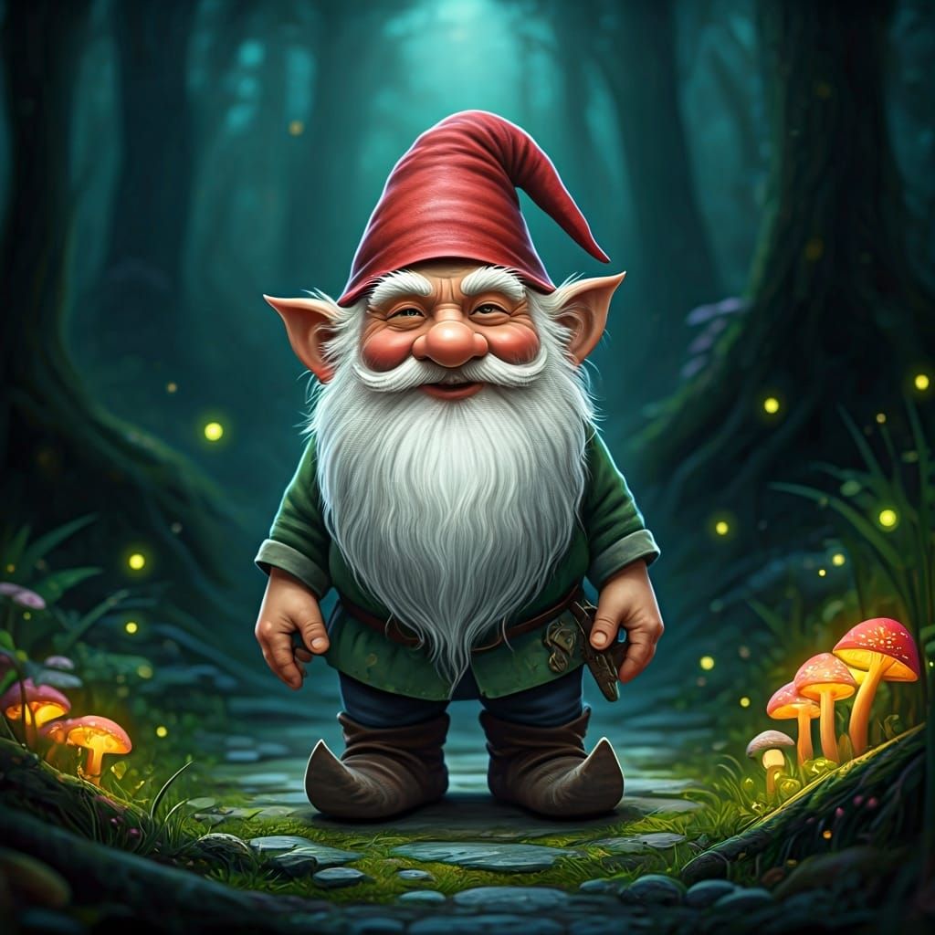 Enchanted Forest Gnome in Fantasy Art Style