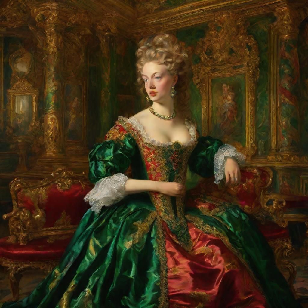 Countess Brigida Spinola Doria in Neo-Impressionism Style