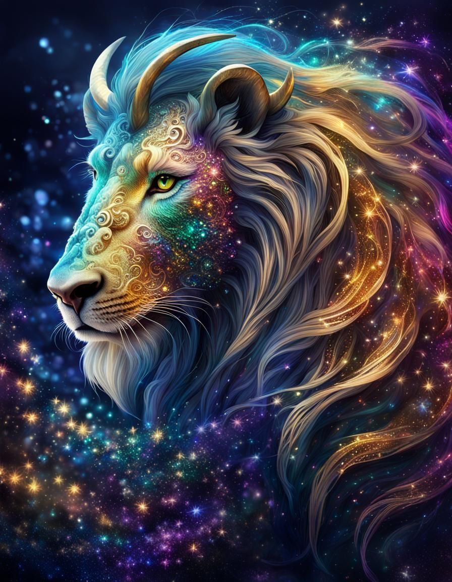 Shimmering Fantasy Chimera with Luminous Colors