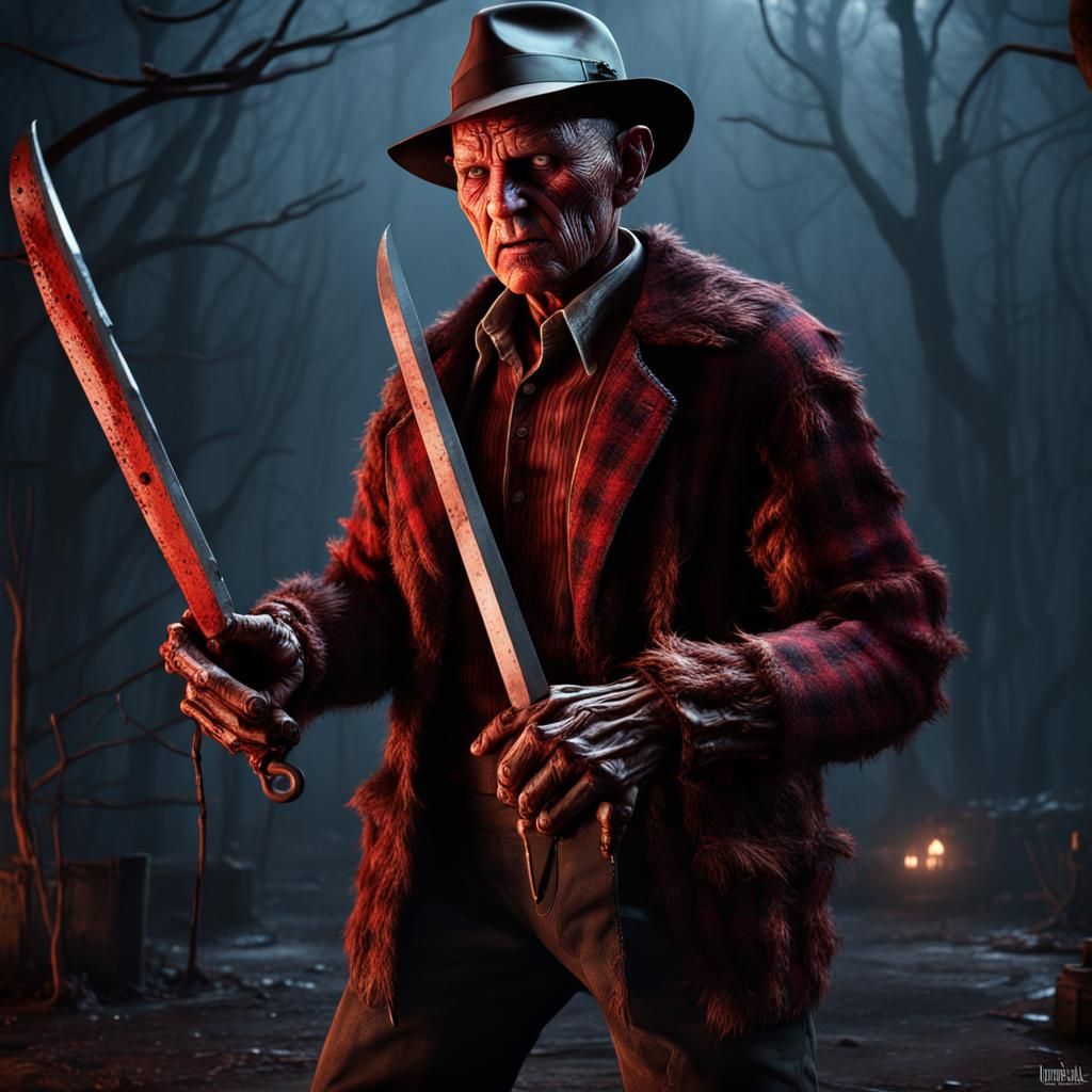 Detailed Matte Painting of Freddy Krueger