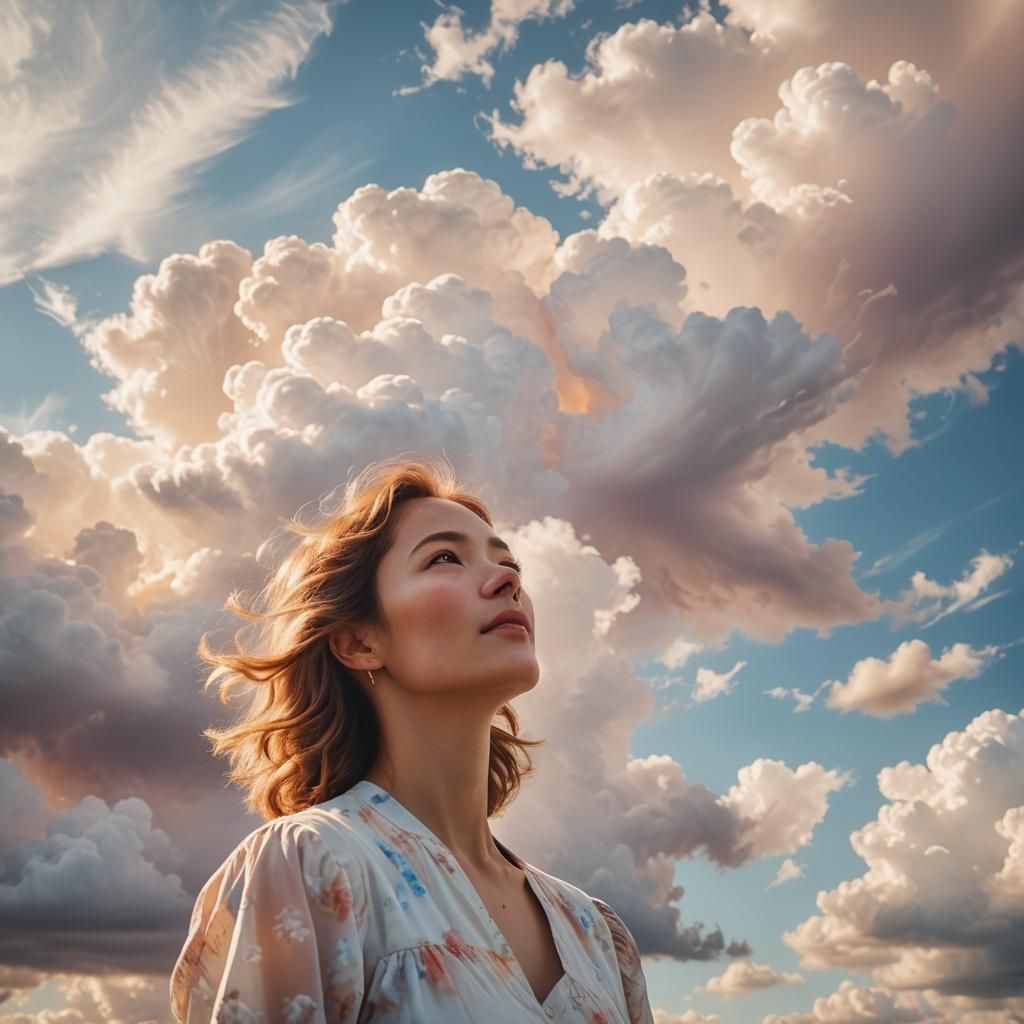 Impressionistic Woman Basking in Sunlight