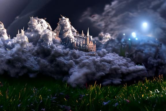 Hogwarts at Night: Ethereal Matte Painting