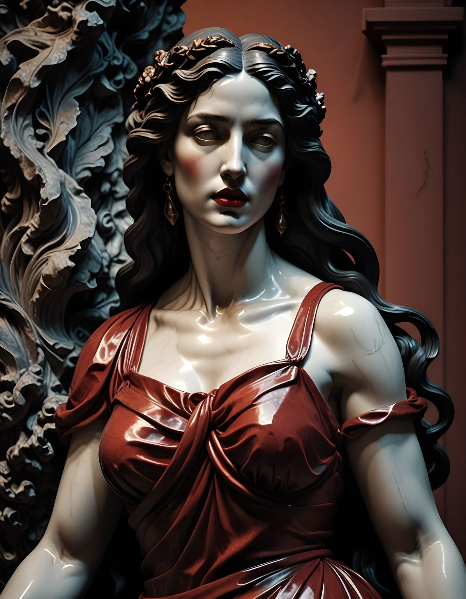 Elegant Greek Goddess in Marble Splendor