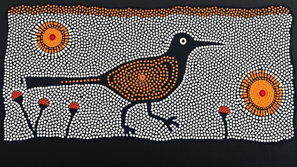 Aboriginal Bird Art: Simple and Colorful Design