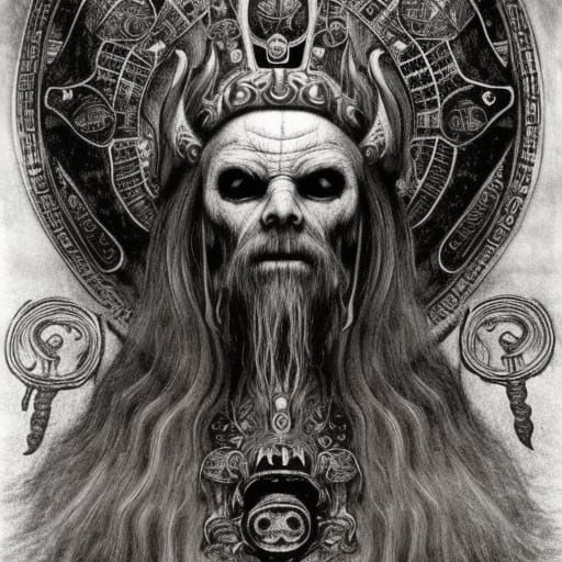 Viking Lich King Portrait in Dark Fantasy Style