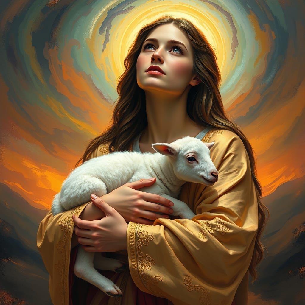 Emma Cradling the Lamb of God
