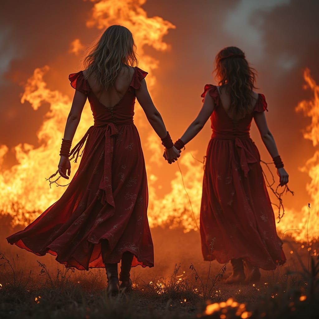 Fiery Maidens in Dramatic Artistic Rendering