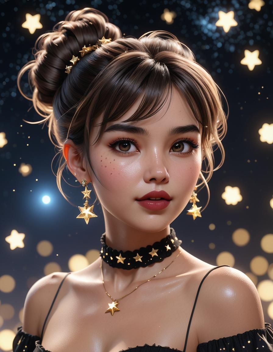Beautiful Woman in Night Setting: 3D Game Cinematic