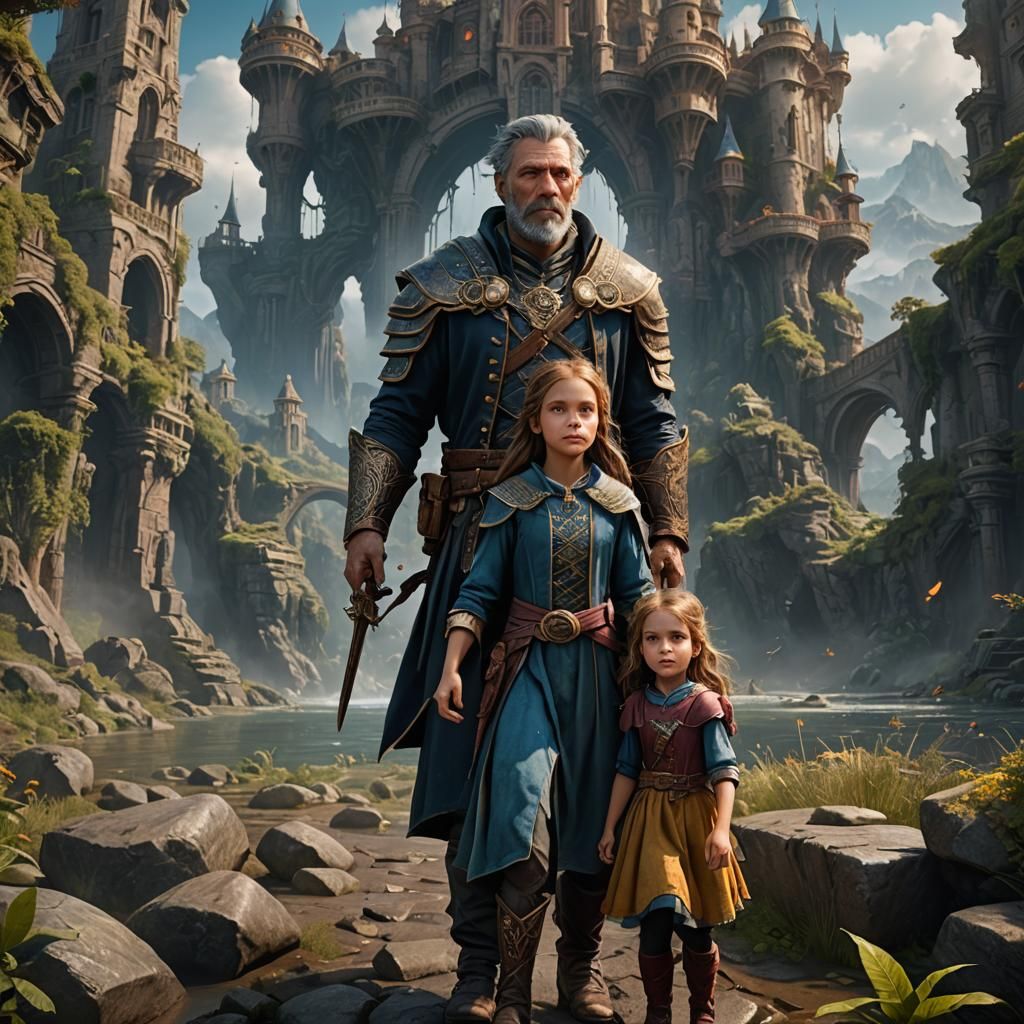 Father and Daughter: Realistic Matte Painting