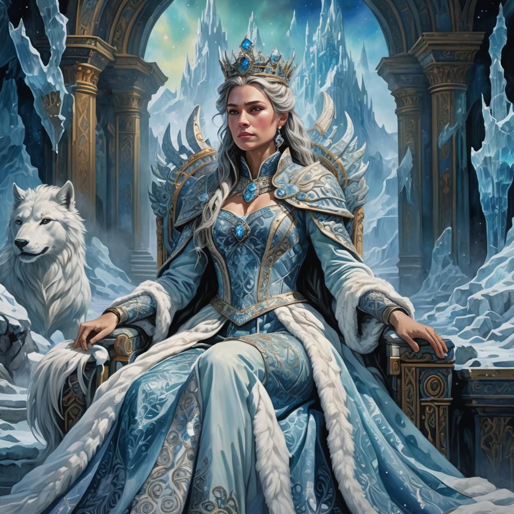 Icy Throne: Queen in Glacial Palace Concept Art