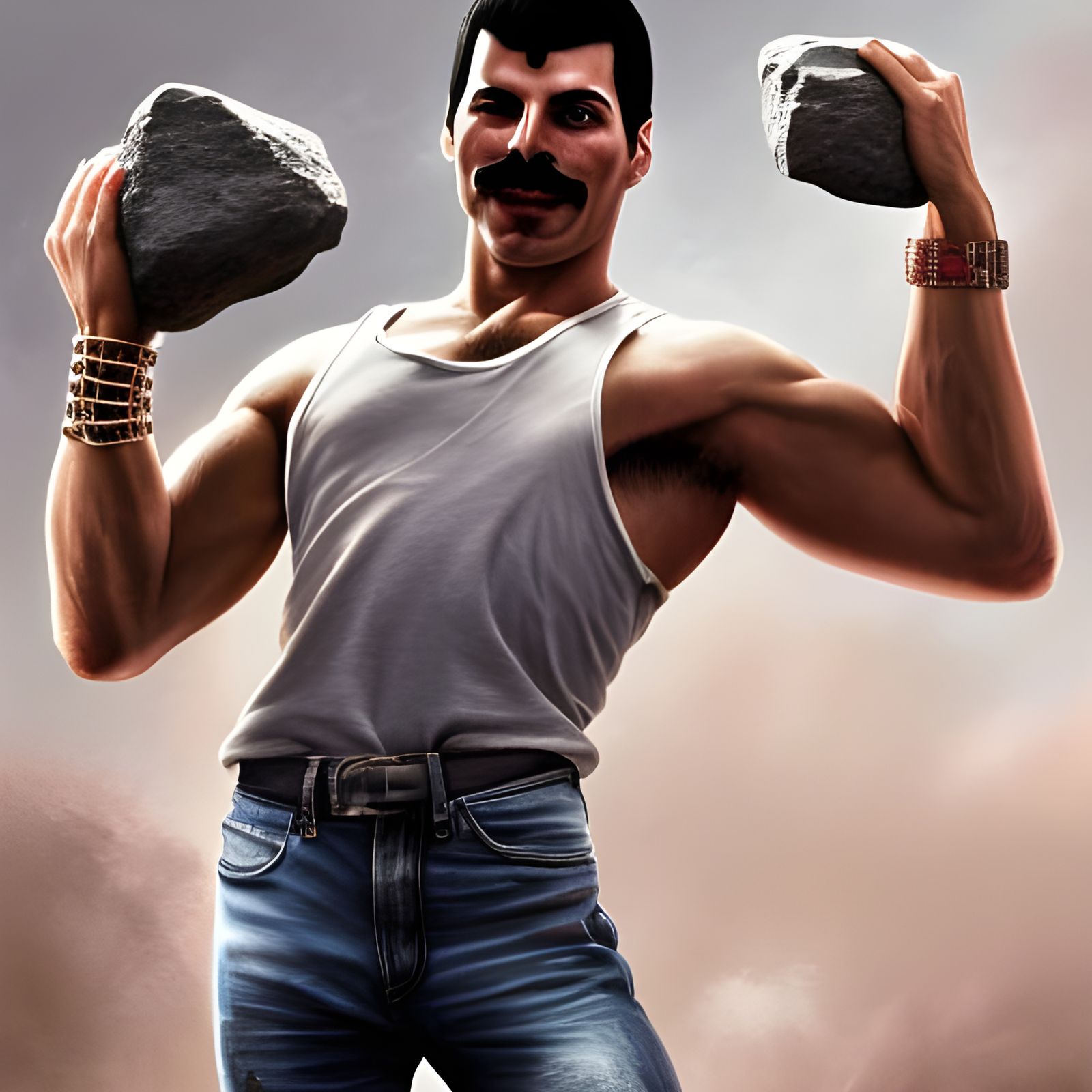 Hyperrealistic Freddie Mercury Digital Art