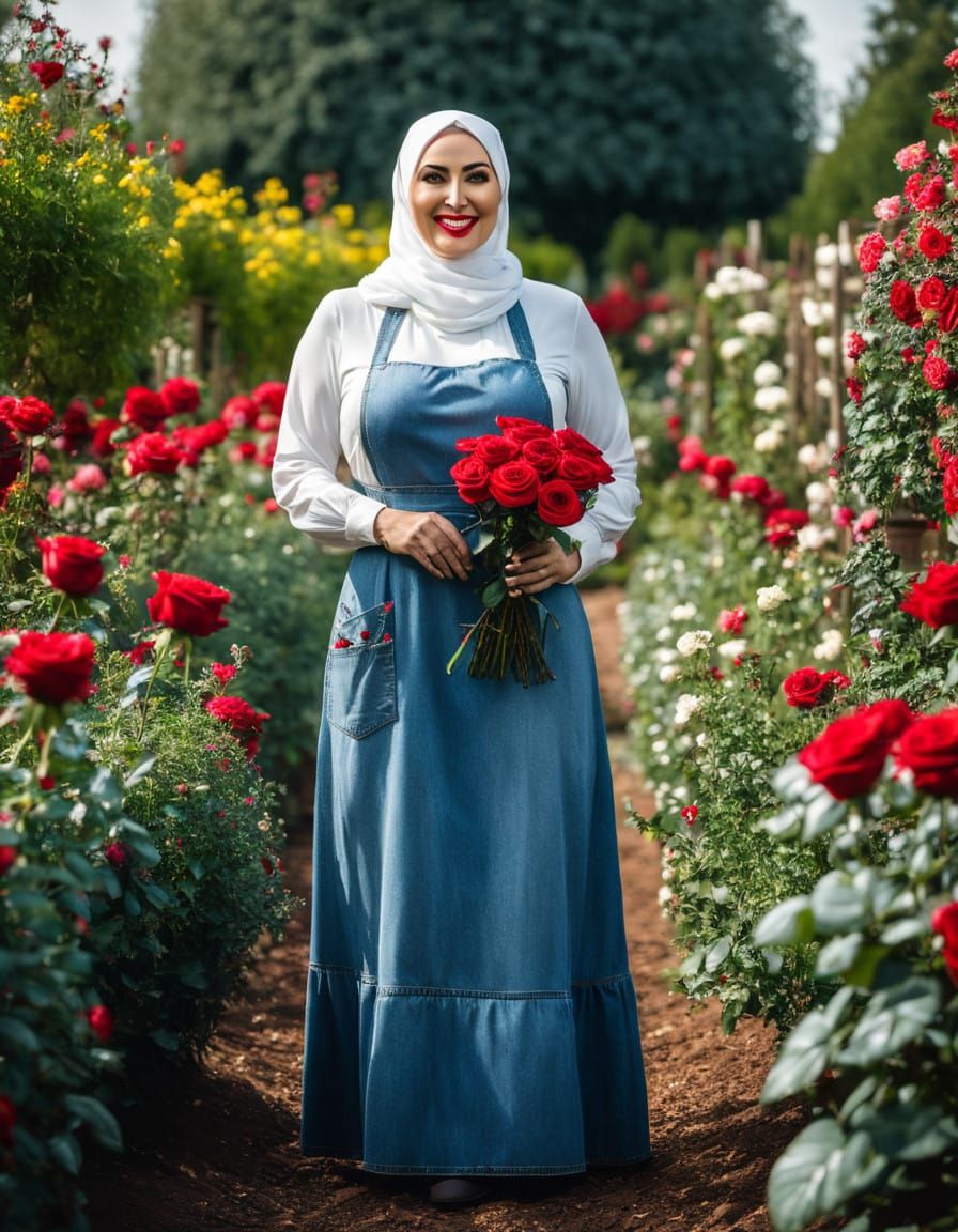 Surrealistic Portrait of a Woman in a Flower Garden