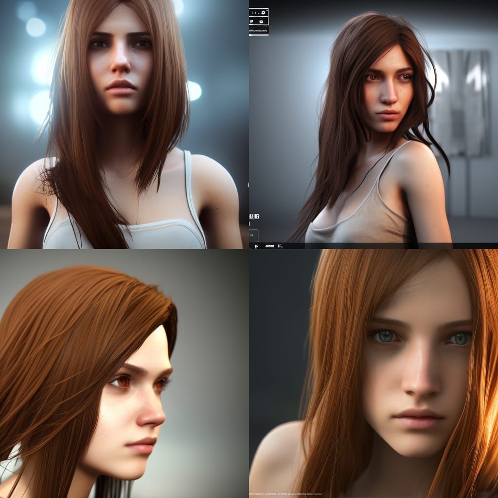 Brown-haired Girl in 3D Game Cinematic Style