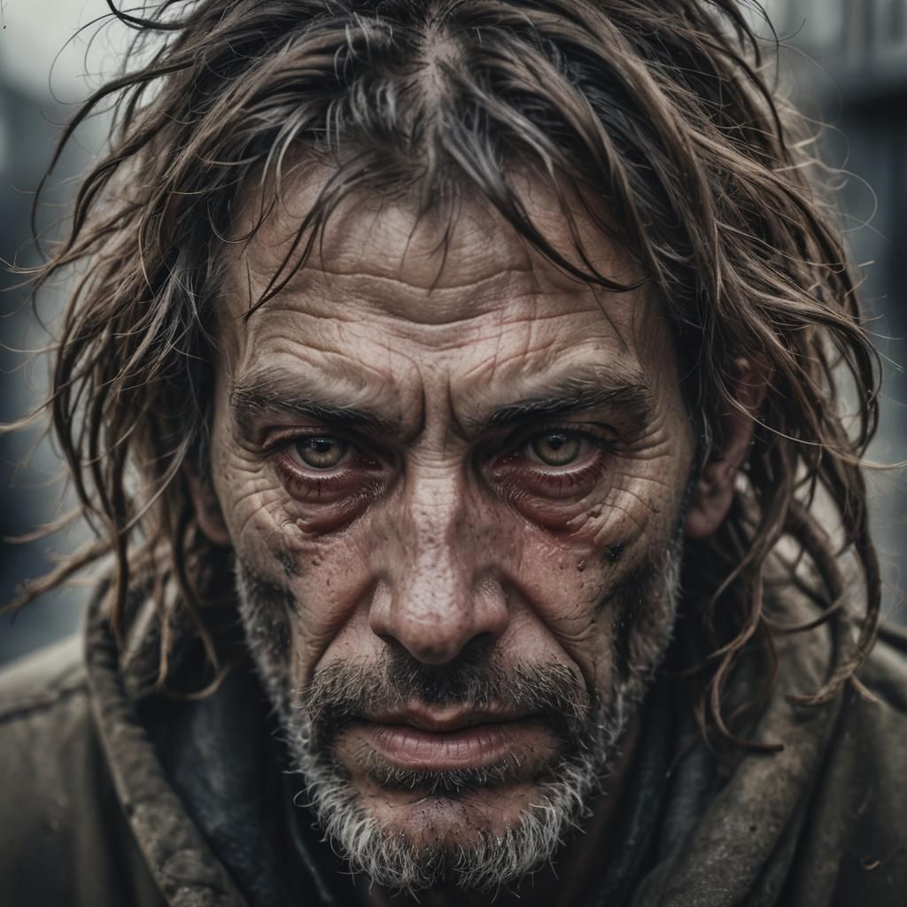 Haunting Portrait of Depression and Anxiety Demon