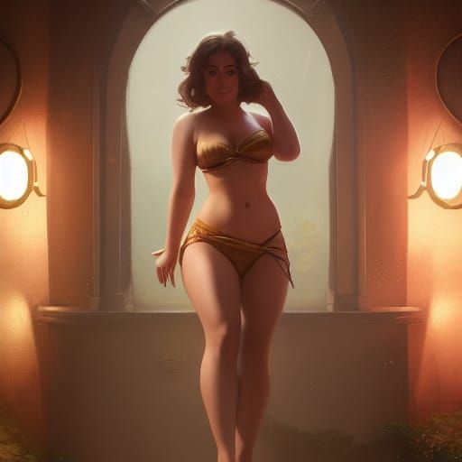 Woman in Silk Sheet: Photorealistic Concept Art