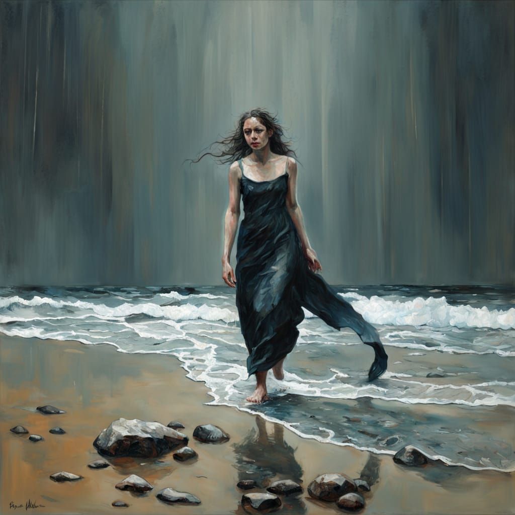 Goddess of the Dead: Oil Painting on Canvas