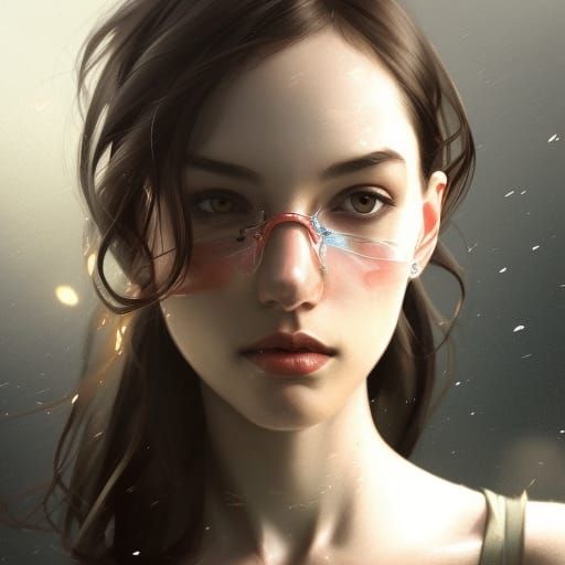 Detailed Portrait of Knowledge in Art Nouveau Style