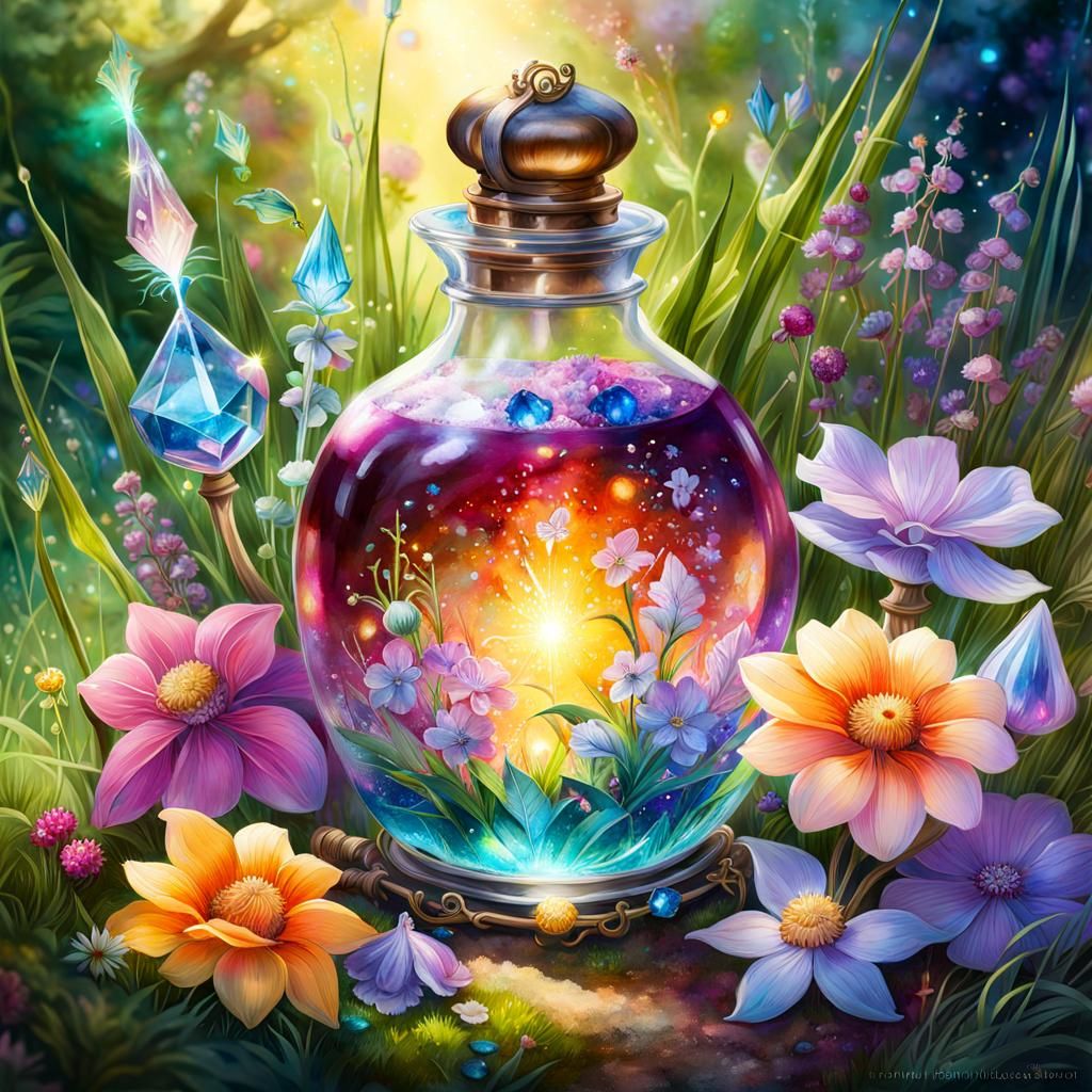 Enchanted Fairy Potion Test in Watercolor Style