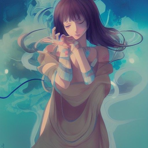 Ecchi Goddess in Anime Style Cat Girl Portrait