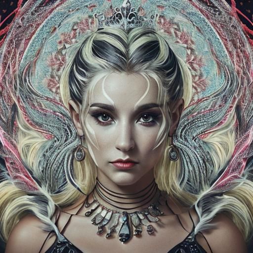 Spectacular Werewolf Drag Queen in Psychedelic Style