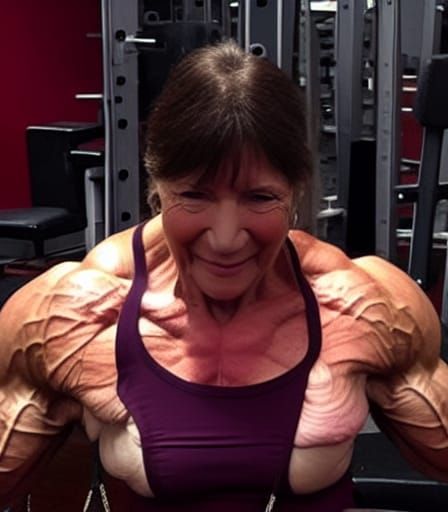 Muscular Bodybuilder Grandma with Ripped Physique