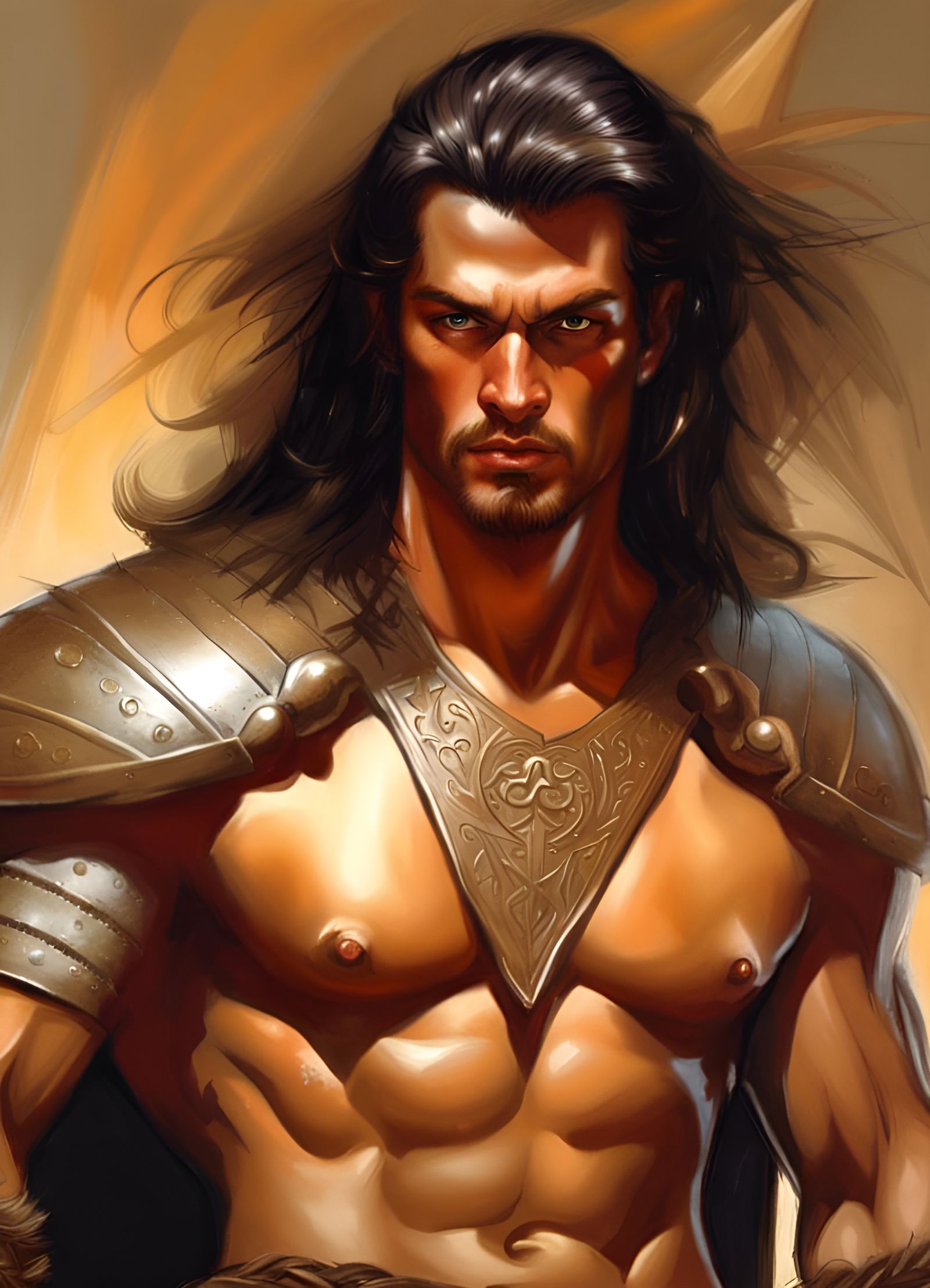 Heroic Male Warrior Concept Art in Photorealistic Style