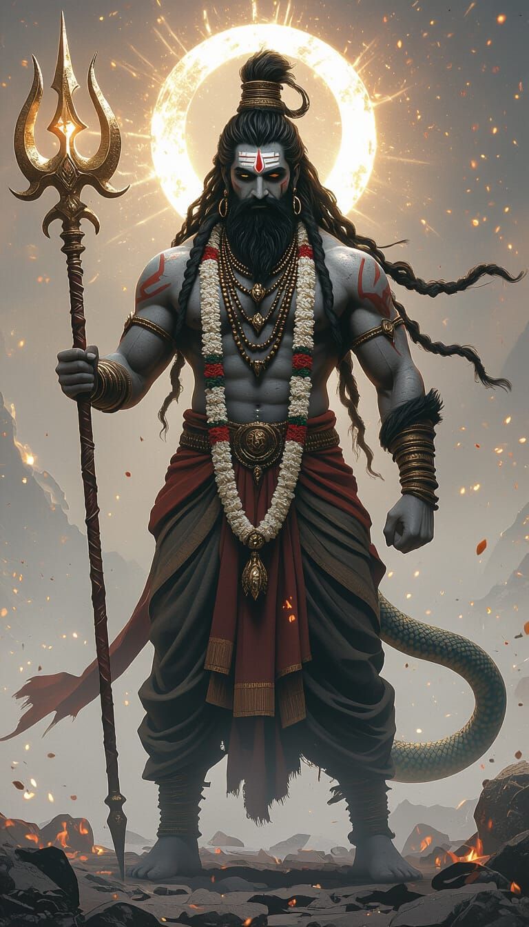 Mahadev as Powerful Gaming Character in Digital Art