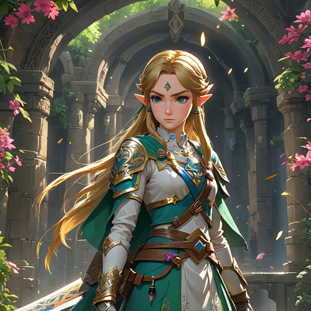 Zelda in 3D Anime Art Style
