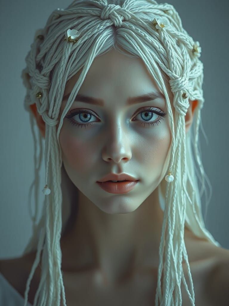 Serene Face with Silk Waterfall Hairstyle