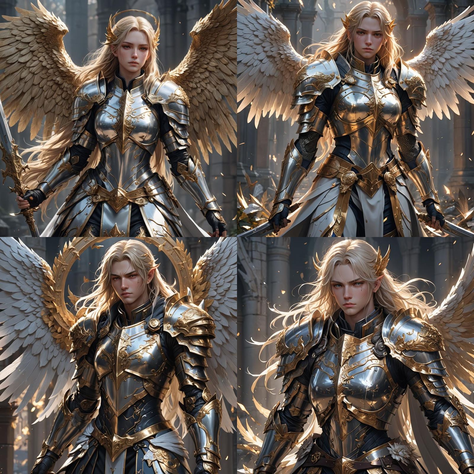 Fallen Aasimar Paladin Oathbreaker in 3D Anime Art
