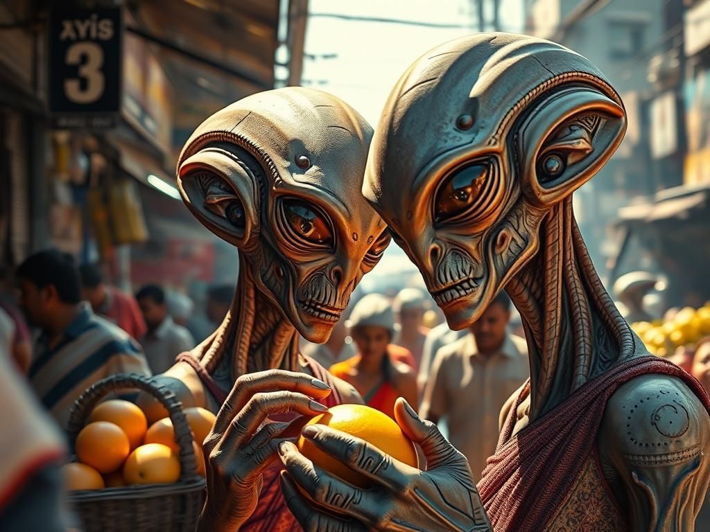 Mumbai Street Market in 24th Century Science Fiction