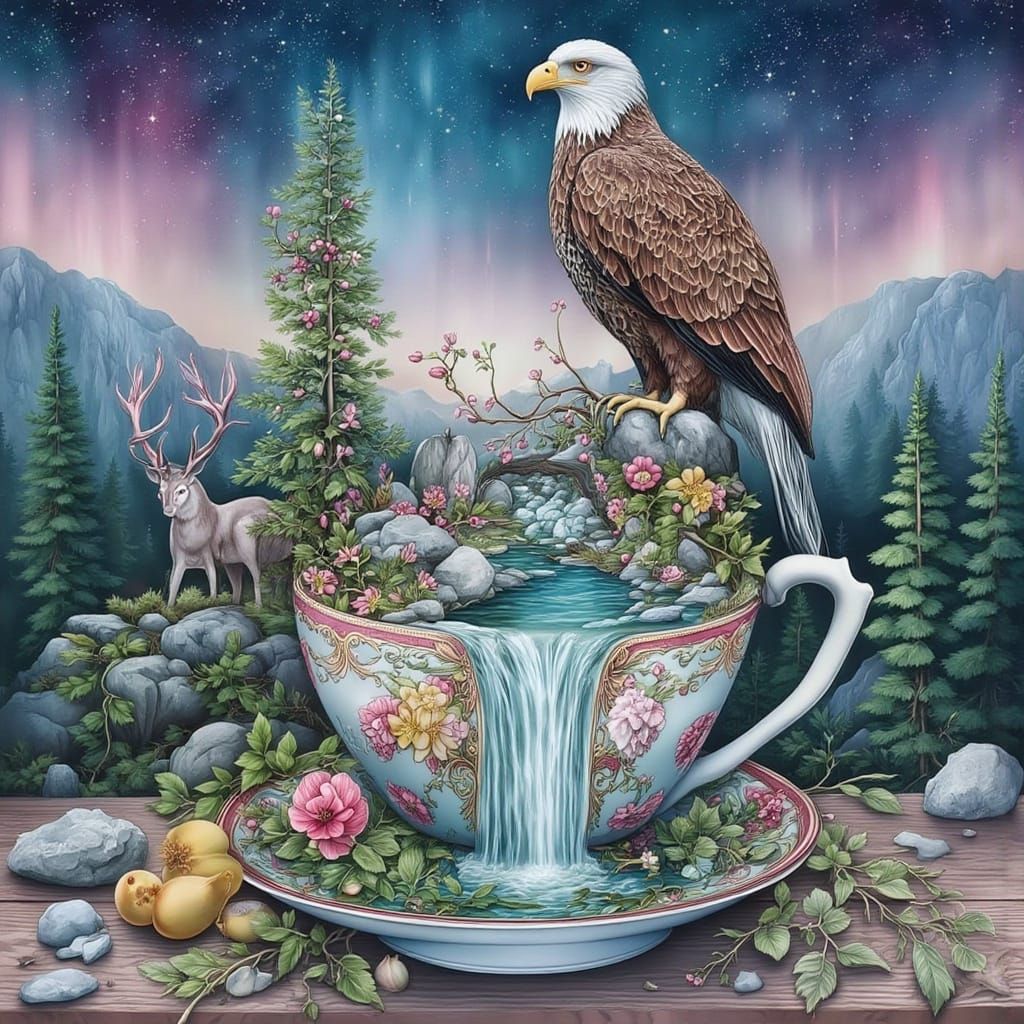 Fantasy poured in porcelain