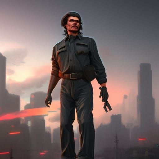 Che Guevara as Terminator: Detailed Matte Painting