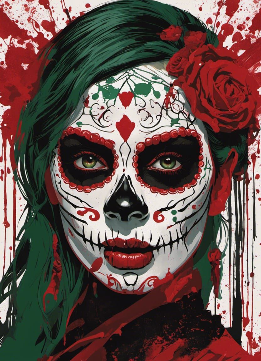 Día de los Muertos Zombie in Splatterpunk Style