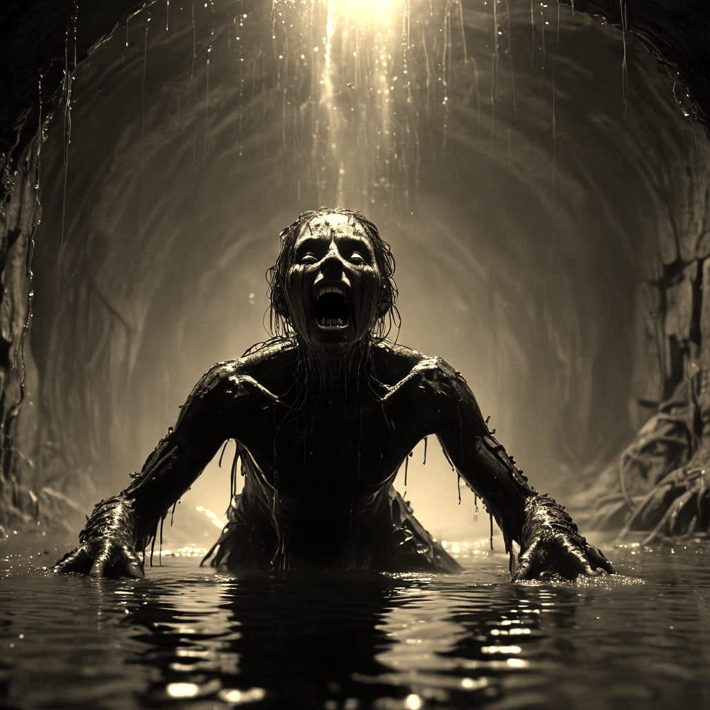 Horrific Creature Crawls from Flooded Tunnel in 4K