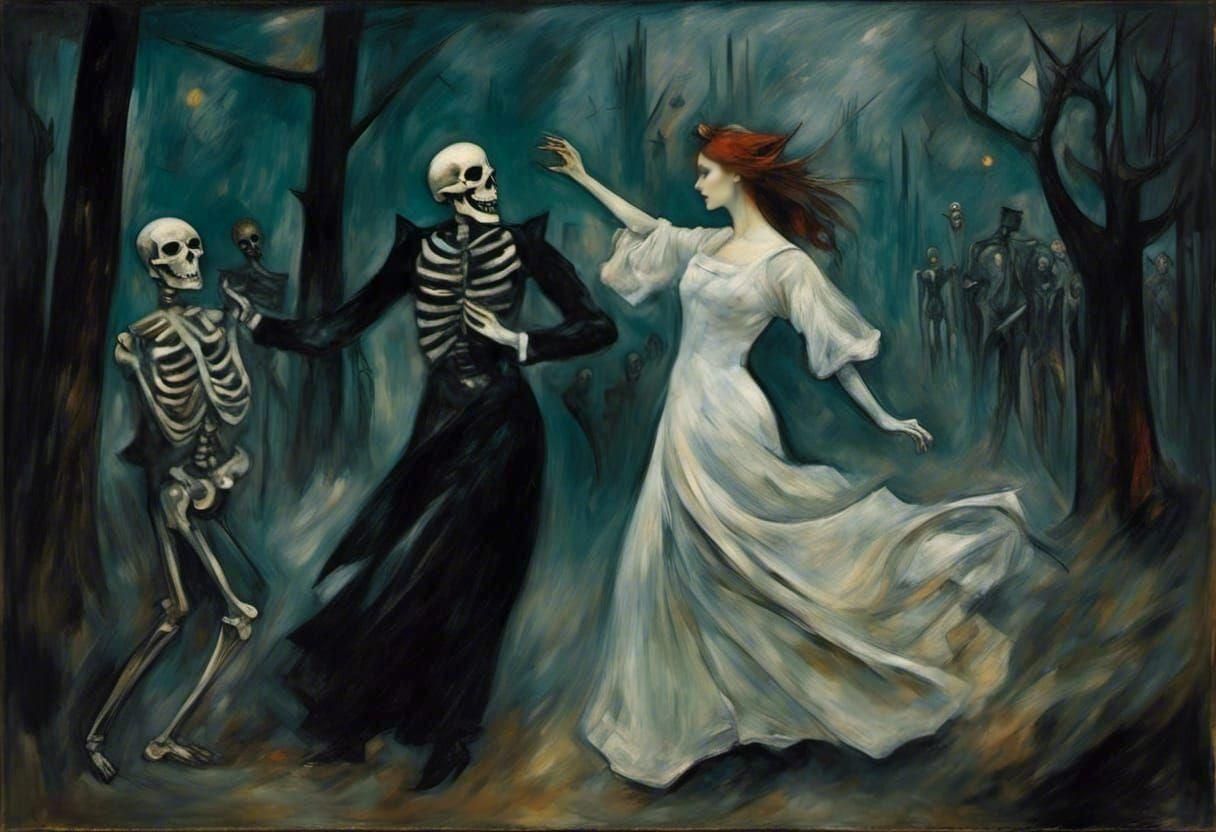 Dancing with Death: An Oil Painting Nightmare