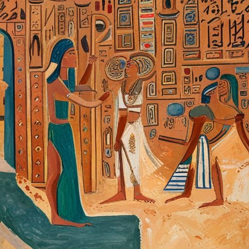 Egyptian Tomb Treasures in Gouache and Watercolor