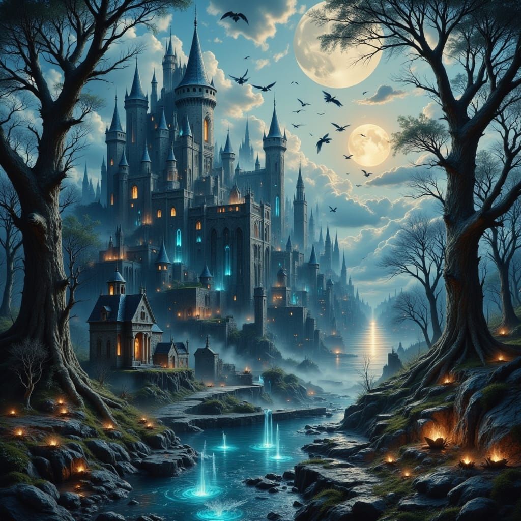 Spectral Citadel Rises in Mystical York Landscape