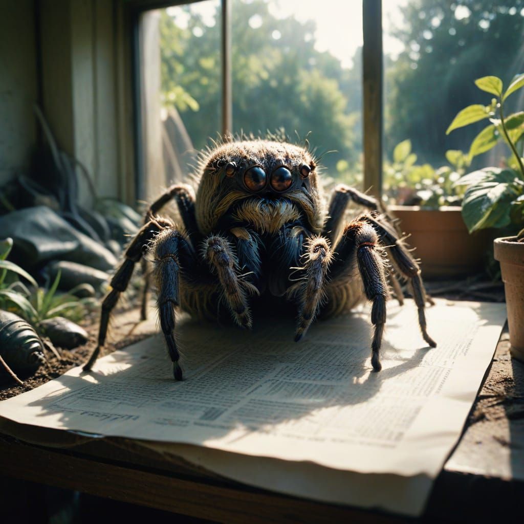 Offended Spider Creature in a Glass, Neo-Traditional Art