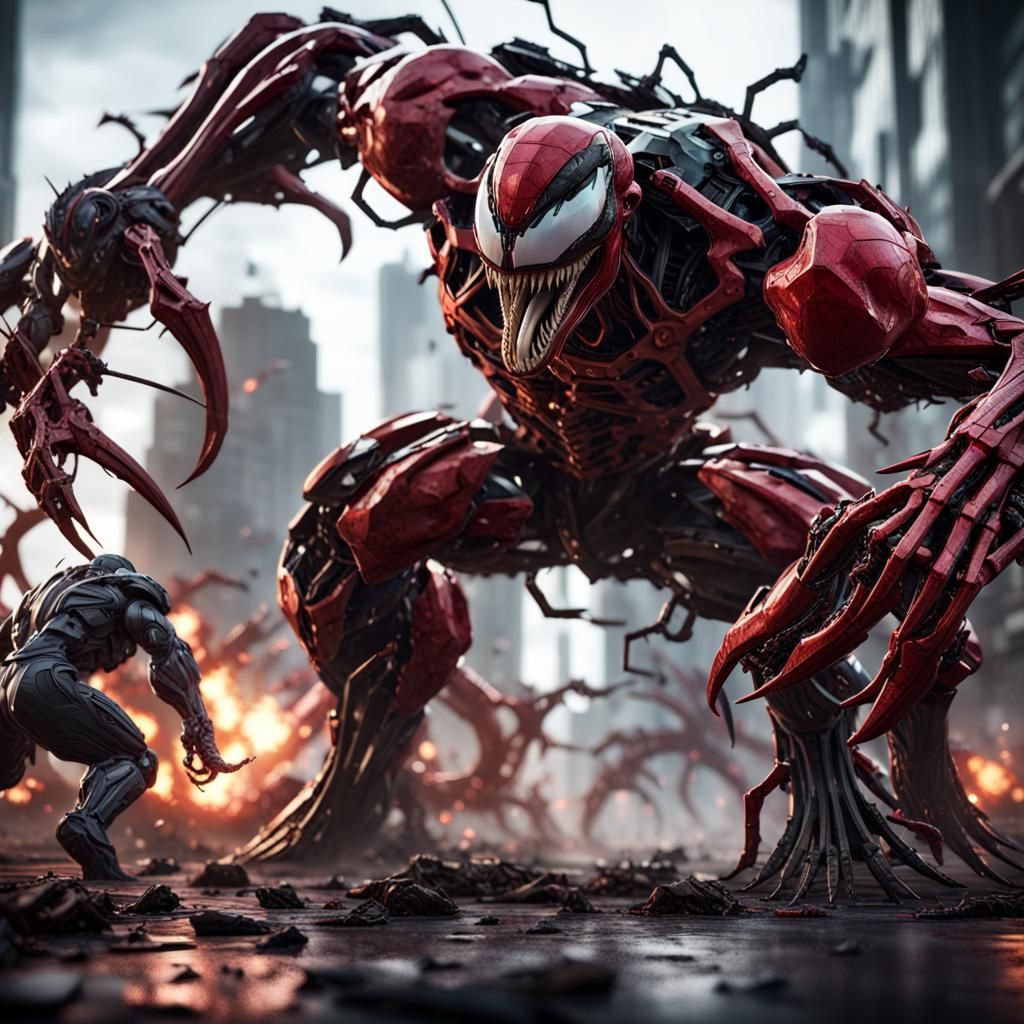 Venom and Carnage Epic Sci-Fi Battle in 8K