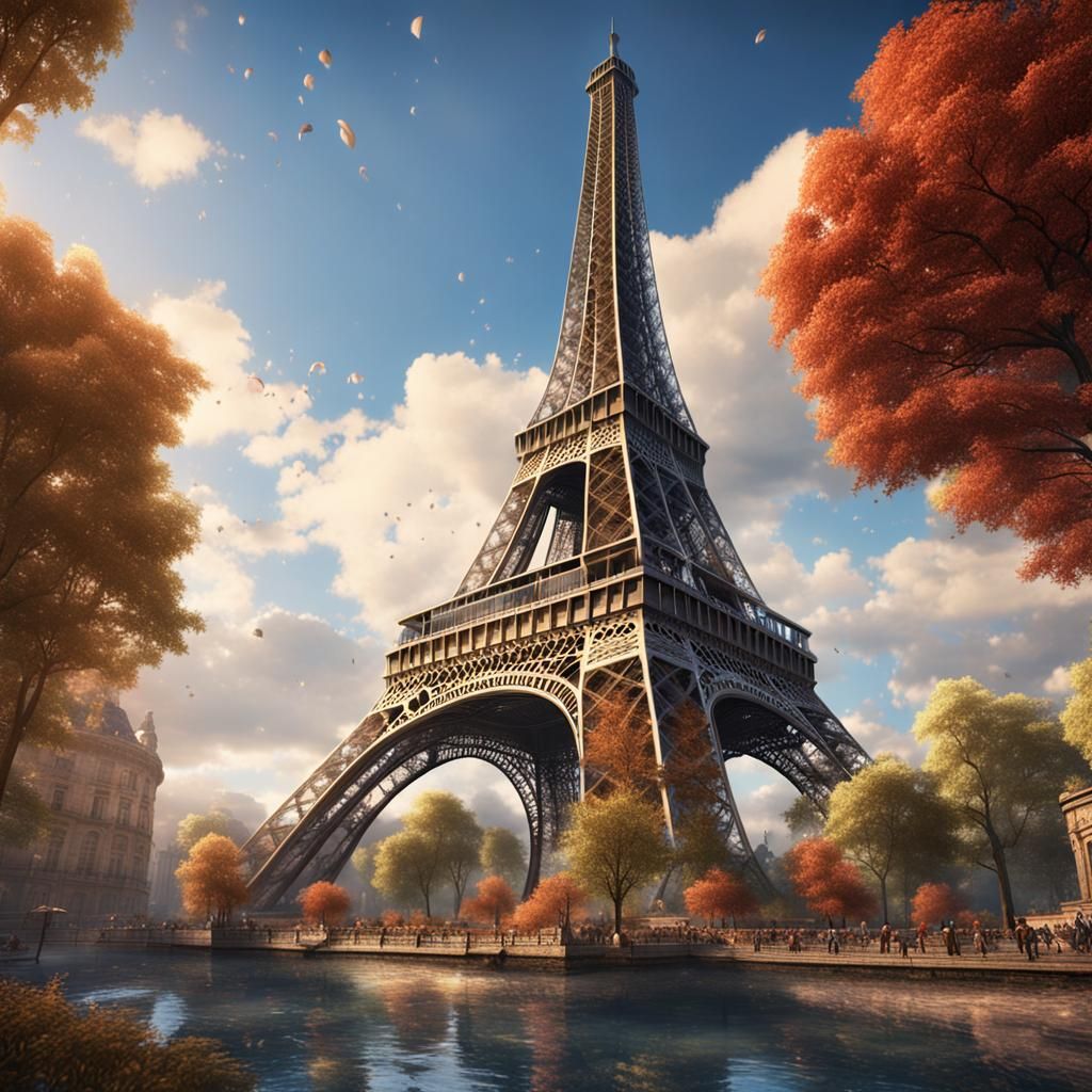 Amazing Detailed Painting of the Eiffel Tower