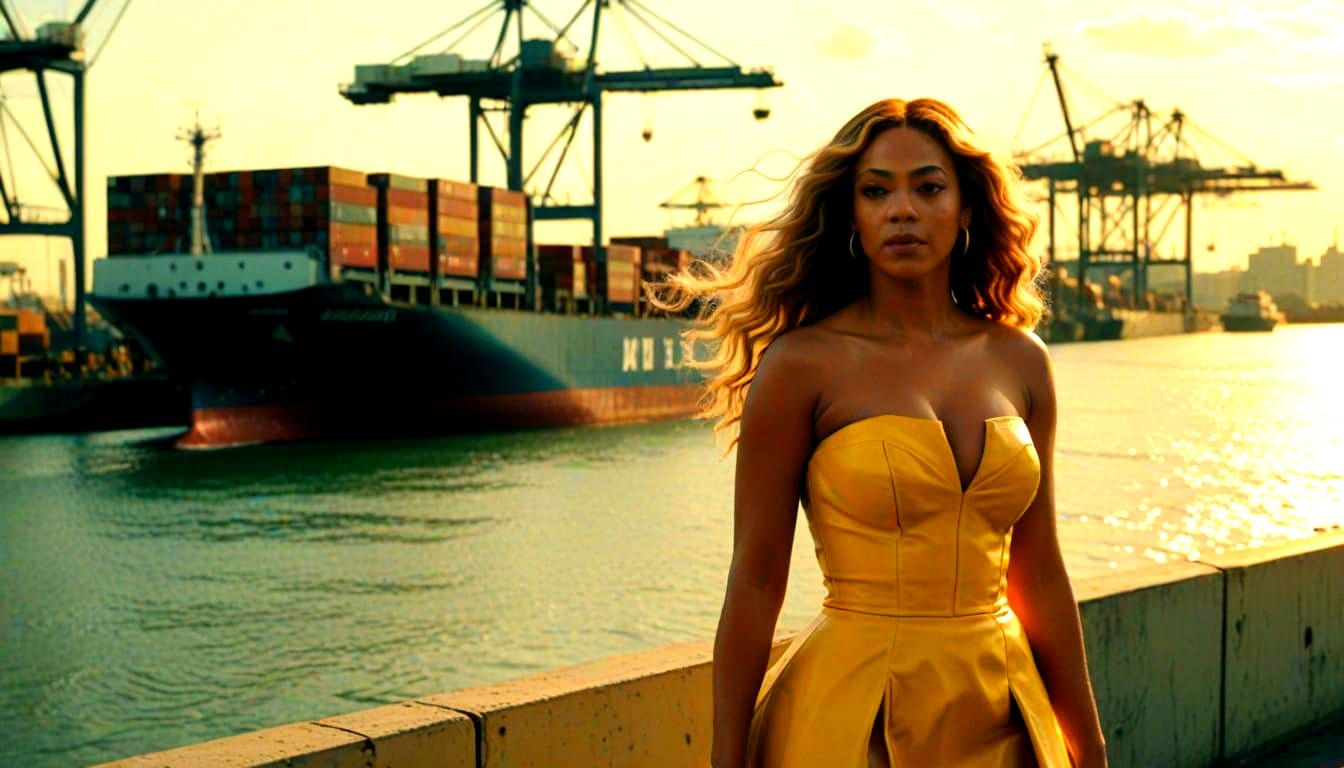 Beyoncé in Cinematic Port of Houston Glamour