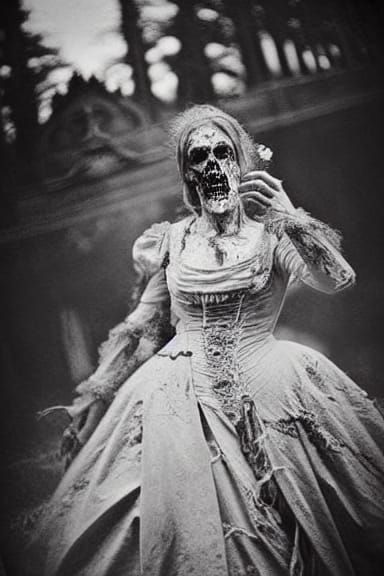 Zombie Wedding in Detailed Fantasycore Style