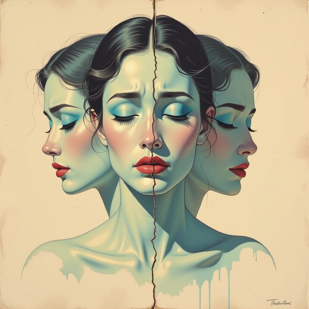 Emotional Abstract Portraits in Soft Pastels