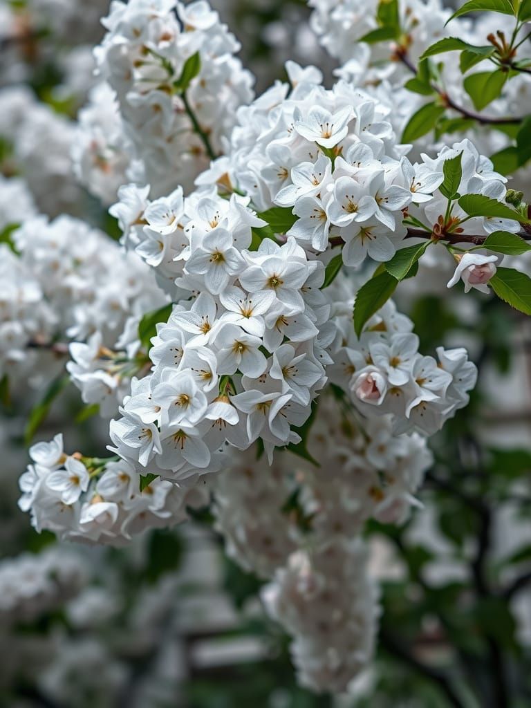 Lilac Tree in Vibrant Bloom, Hyperrealistic and Cinematic