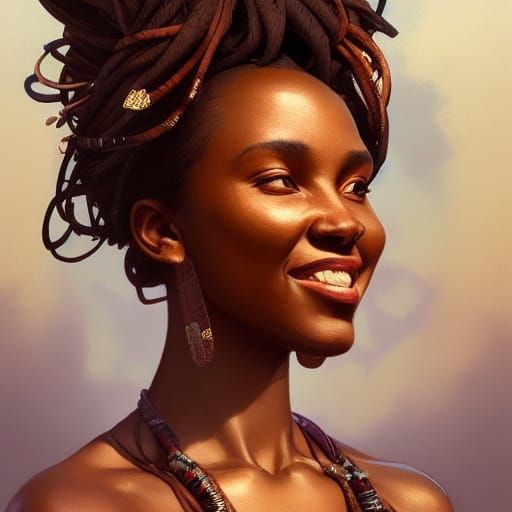 Sisters' Joy: Hyperdetailed Portrait in Digital Art Style