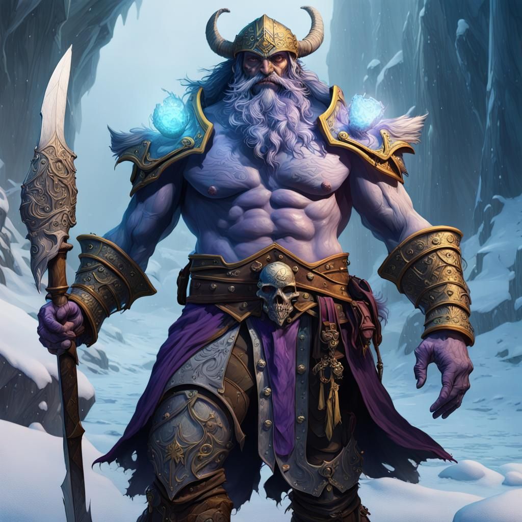 Ice Giant Pirate Captain in Dark Fantasy Style