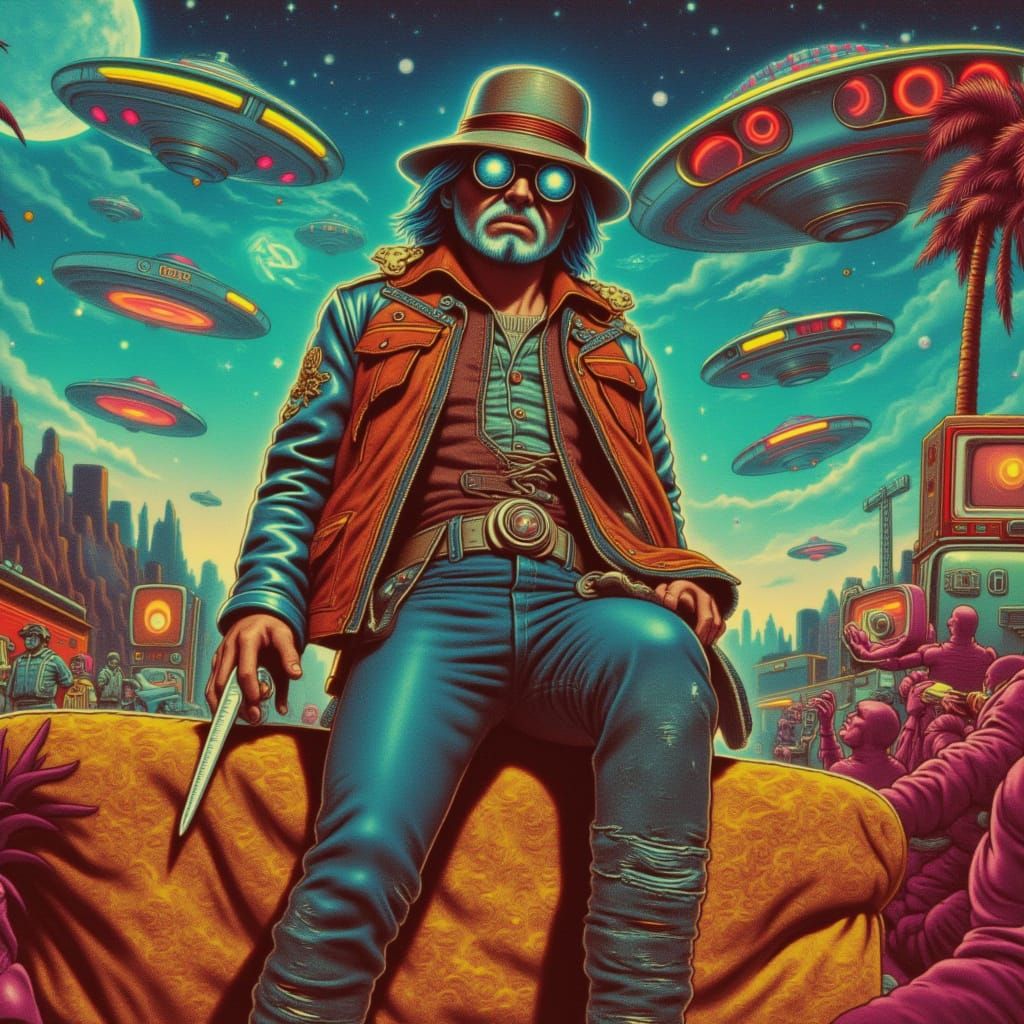 Mad Max in a Vaporwave Alien Dreamscape
