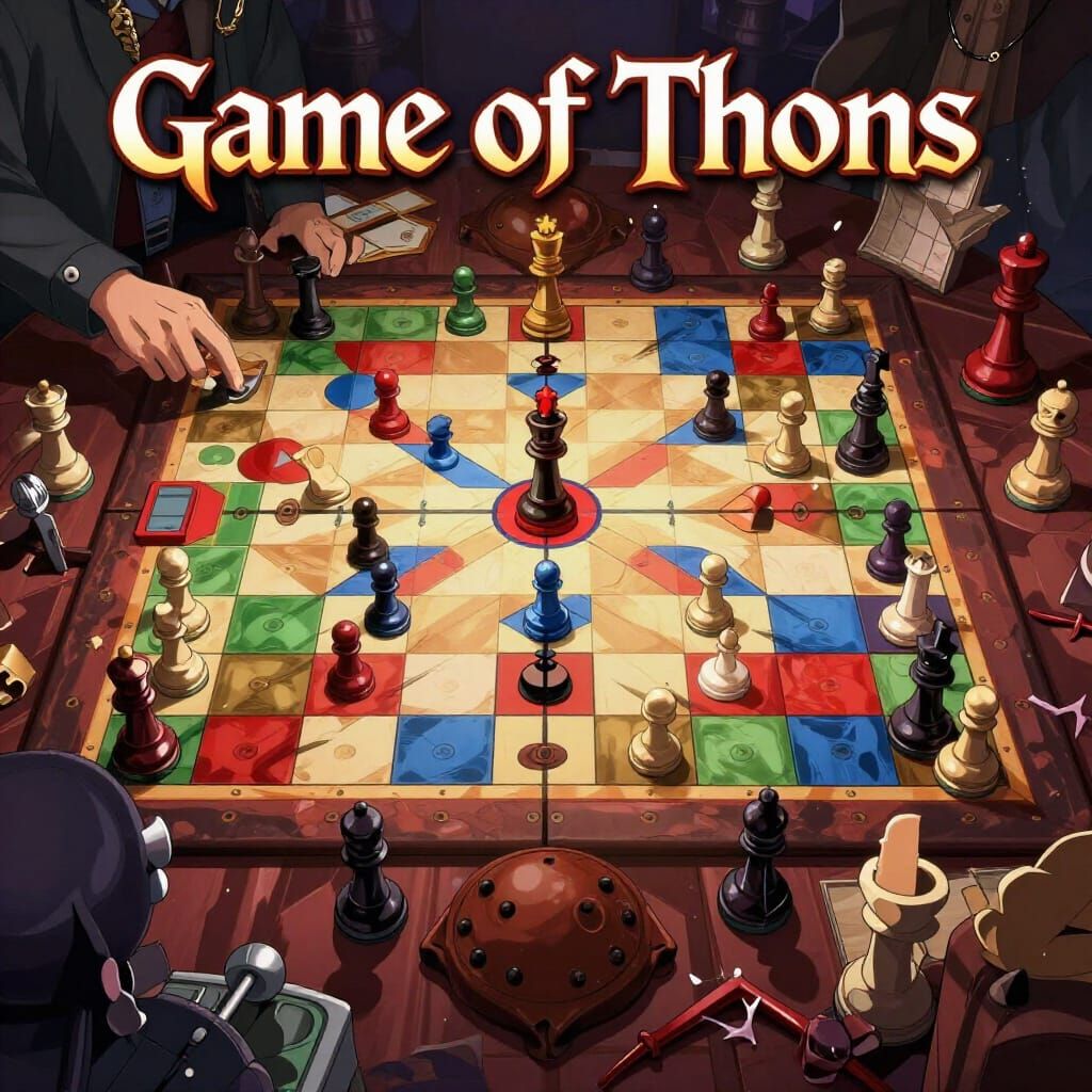 Epic Board Game "Game of Thorns" in Anime Style